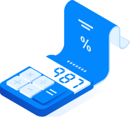Calculator with percentage receipt