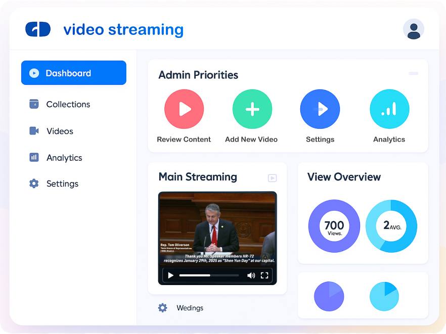 Streaming platform dashboard